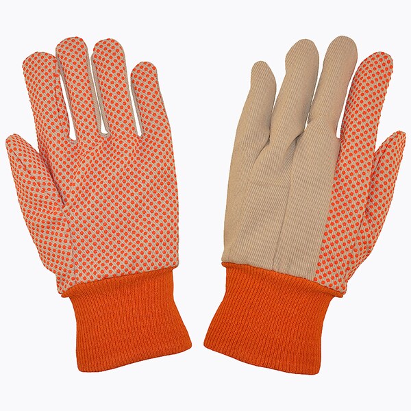 Cordova MEDIUM WEIGHT, COTTON CANVAS, HI-VIS ORANGE PVC DOTS, ORANGE KNIT WRIST, 12PK 2670 - main